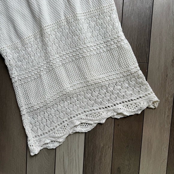 Freshman 1996 Crochet Knit Dress Off White Lined Adjustable Strap | Size: Medium - Picture 5 of 5